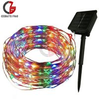 【✲High Quality✲】 na07037036036666 แถบสายลวดทองแดง Led 100หลอดไฟพลังงานแสงอาทิตย์กลางแจ้งนางฟ้ากันน้ำสำหรับการตกแต่งสวนแสง Rgb ขาวอบอุ่นเย็น