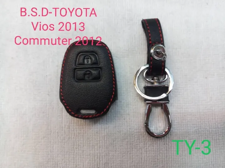 AD.ซองหนังสีดำใส่กุญแจรีโมทตรงรุ่น  Toyota vios 2013/commuter 2012 (TY3)