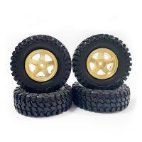 4PCS Brass Beadlock Wheel Rims and Tire Set for 1/18 Scale FMS Toyota Fj Cruiser Land Cruiser RC Car Upgrades Parts