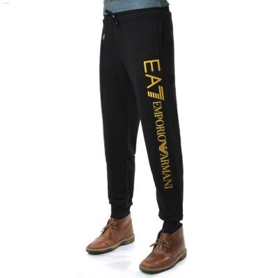 กางเกงลำลอง EA7 9จุดกางเกงสำหรับหน้าร้อนของผู้ชาย,กางเกงทรงหลวมยืดหยุ่นไมโครทรงหลวมบางกางเกงกีฬาผ้าฝ้าย