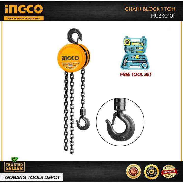 INGCO Chain Block 1Ton HCBK0101 With Free ToolSet | Lazada PH