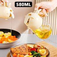 ☍ 2 in 1 580ML Oil Spray Bottle Olive Oil Dispenser Automatically Opening and Closing Gravy Boats Grill Sprayer BBQ Kitchen Tool