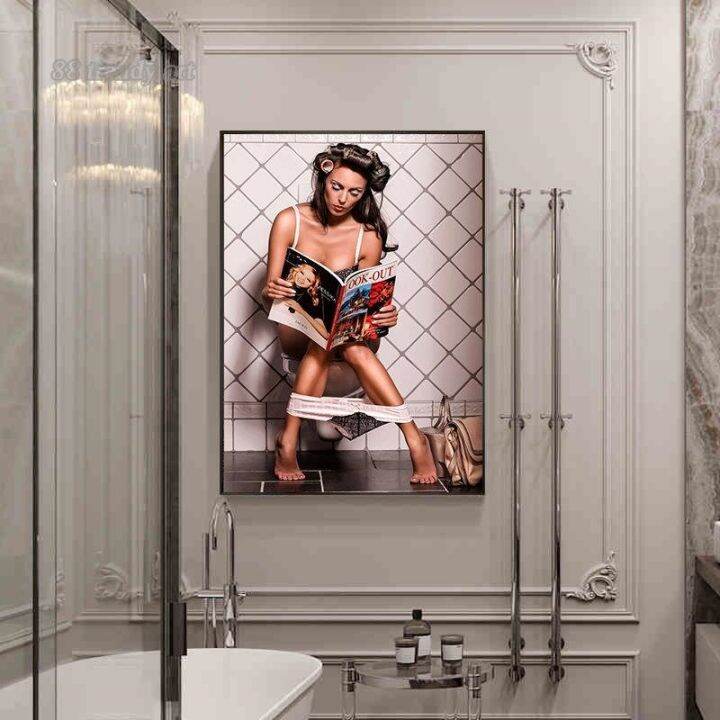 modern-bar-bathroom-wall-decoration-painting-bad-girlsboys-canvas-posters-sexy-woman-mural-toilet-wall-art-pictures-home-decor