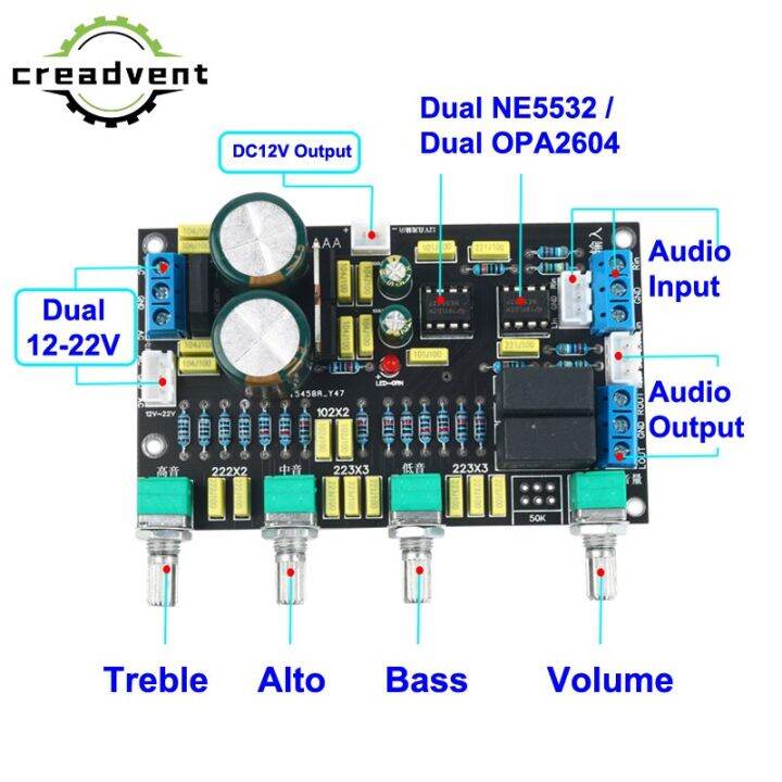 Dual S NE5532 OPA2604 Tone Preamplifier Board Audio Hifi Amprifier