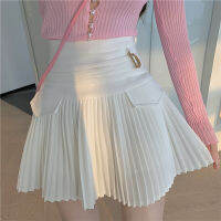 White Pleated Skirts y Casual Slim College Women High Waist Mini Metal Letter D A-Line Clubwear Korean Fashion Style