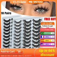 【CW】 2022 New 10 Pairs 8D Bulk Faux with Custom Wispy fake manga Lashes Wholesales Fluffy False Eyelashes