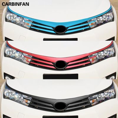 Car-styling Accessories Colorful Grille Grill Carbon Fiber Stickers And Decals 11pcs/set For Toyota Corolla 2014 2015 2016