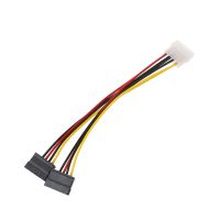 Sata สายไฟ Y Molex แยก4pin กับอนุกรม ATA 15pin X 2ชายหญิงสายฮาร์ดไดรฟ์15เซนติเมตร/5.9in