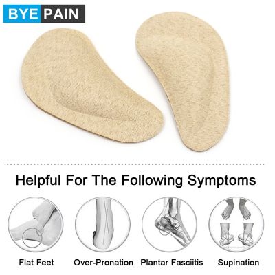 ✺ 1Pair BYEPAIN Foot Massage Arch Support Insoles - PU Gel Orthopedic Orthotic Insoles - Correct Flat Feet - Relieves Pain