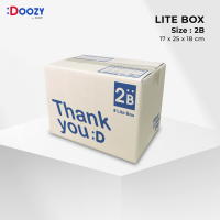 Lite Box กล่องไปรษณีย์ ขนาด 2B (17X25X18 ซม.) แพ็ค 20 ใบ กล่องพัสดุ กล่องฝาชน Doozy Pack ถูกที่สุด!