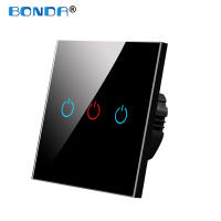 BONDA Wall Touch Switch Sensor 220V EU มาตรฐานกระจกคริสตัลแผง123 Gang 1 Way Light โคมไฟเปิดปิด