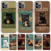 Funny Cat Poster Daily Life For iPhone 11 13 14 Pro Max 12 Mini Phone Case X XS XR 6 6S 8 7 Plus SE Apple 5 5S Fundas Cover Coqu