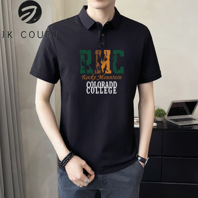 JK Court เสื้อผ้าบุรุษแขนสามส่วนสำหรับผู้ชายแขนสั้นเสื้อโปโลใหม่ฤดูร้อนปี2023เสื้อยืดลาเพล