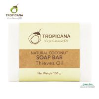 Tropicana , สบู่ก้อนน้ำมันมะพร้าว สูตร NON PRESERVATIVE กลิ่น Thieves oil ขนาด 100 G