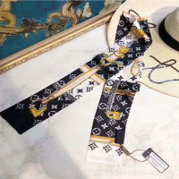 【CW】Black And White Chain Silk Binding Bag Long Scarf Female Binding Bag Handle Scarf Binding Handbag Ribbon