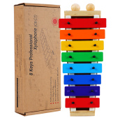 Ammoon 8 Phím Xylophone Kích Thước Nhỏ Gọn Glockenspiel Với Vồ Gỗ Bộ Gõ Nhạc Cụ Đồ Chơi Quà Tặng Cho Trẻ Em Trẻ Em