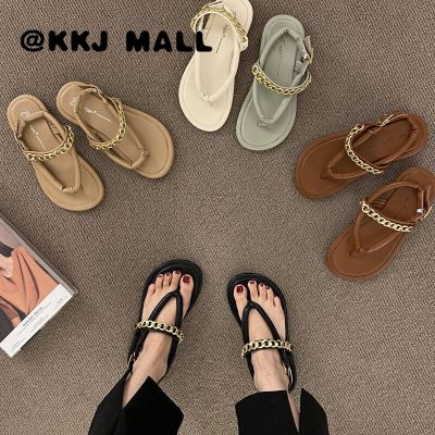 KKJ MALL รองเท้าแตะ รองเท้าหญิง เกาหลี แฟชั่น สินค้ามาใหม่ รองเท้าแตะ ย้อนยุคฝรั่งเศส