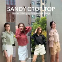 SANDY crop top เสื้อครอปคอเชิ้ตแขนยาวจั้ม (mlitbrand)
