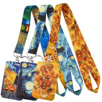 A1916 Art series Van Gogh Lanyard for Key Chain ID Card Cell Phone Strap Rope USB Badge Holder DIY Lariat Lanyard Hanging Rope Phone Charms