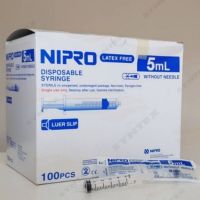 ไซริงค์ NIPRO กระบอกฉีดยา ขนาด 5ml. (ไม่มีเข็ม) #100ชิ้น