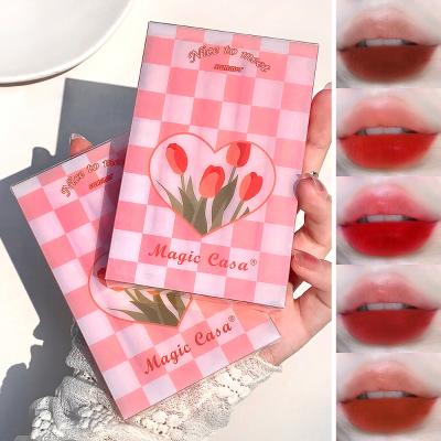 Velvet Matte Liquid ลิปสติก Waterproof Lasting Lip Gloss Long Lasting Portable Nude ลิปสติก Lip Tint Beauty Cosmetic