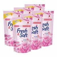 พร้อมส่ง?(1ถุง)น้ำยาปรับผ้านุ่ม fresh&amp;soft ● สีชมพู กลิ่นLovely Kiss (เลิฟลี่ คิส) หอม อ่อนหวาน สดใส 600ml.