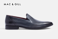 รองเท้าโลฟเฟอร์ ผลิตจากหนังเวเนเซียสีเทา VENEZIA CLASSIC LEATHER LOAFERS SHOES Space Gray