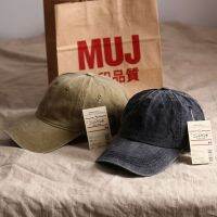 MUJI ไม่มีลายพิมพ์ผ้าฝ้ายบริสุทธิ์หมวกเบสบอลสีซีดทำจากวัยรุ่นเก่าฤดูร้อนกระบังแสงชายและหญิงญี่ปุ่นเข้ากับทุกหมวกแก๊ปโผล่