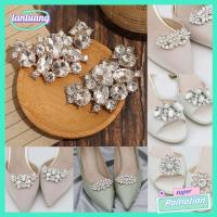 TANTUANG 1PC Rhinestone เจ้าสาว งานแต่งงาน แคลมป์สแควร์ หัวเข็มขัด คลิปตกแต่งรองเท้า คลิปเงา