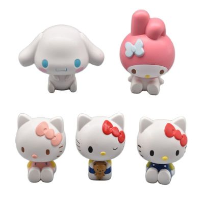 ZZOOI 8 CM Sanrio Action Figure Toys Cute Hello Kitty Anime Happy Cats For Children Christmas Gifts