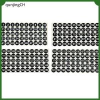 QUNJINGCH ป้ายหมายเลขการจัดเก็บ12แผ่นสติ๊กเกอร์ตัวเลขกาวกันน้ำ