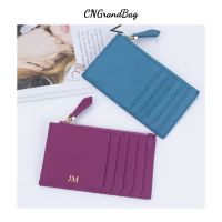 【CC】✌○☇  Custom Letters Leather Card Holder Short Wallet Korean Japan Money Coin Purse