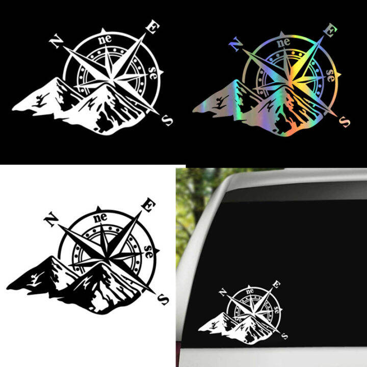 Jungle Adventure Compass Car Decal Fashionable Rear Windshield