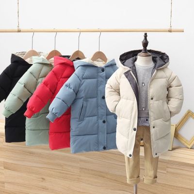（Good baby store） Children Baby Boys Girl Winter Coats Children Jackets Thick Long Kids Warm Outerwear Hooded Parka Snowsuit Overcoat Teen Clothes