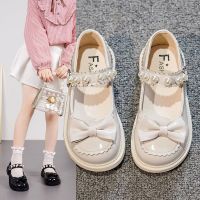 Girls leather shoes 2023 spring and autumn new childrens soft-soled princess shoes baby black performance shoes little girls single shoes