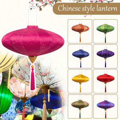 1214 Inch Classic Oriental Style Palace Lantern R Satin Silk Lantern Festival New Year Decor Chinese Floral Pattern Lantern