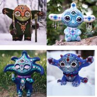 Cute Kawaii Fantasy World Creature Decorations Ornaments DIY Elf Resin Statue Cartoon Alien Outdoor Garden Home Decor Figurine