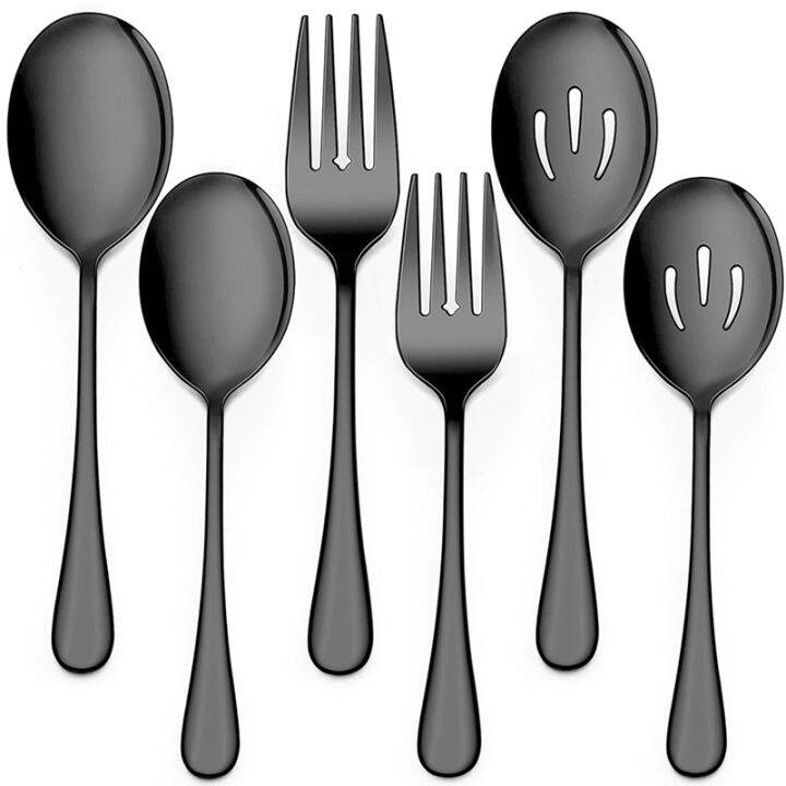 Serving Stainless Steel Buffet Catering Party Banquet Serving Spoons Forks Set Serving Spoons