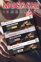 Musashi P45 Protein Bar 90g.  ไฮโปรตีนบาร์  โปรตีนสูง45g ทานง่าย อร่อย อิ่มนานอยู่ท้อง ((3 รสชาติ))