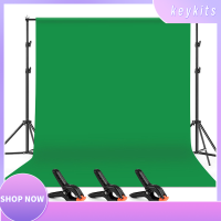 Andoer 2 * 3m/6.6 * 10ft Studio Photography Green Screen Backdrop Background Washable Polyester-Cotton Fabric with 2 * 3m/6.6 * 10ft Backdrop Support Stand Bracket + 3pcs   Backdrop Clamps