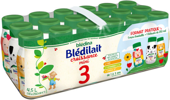 Sữa bledilait - sữa nước chai bledilait croissance 3 pháp - xách 18 chai - ảnh sản phẩm 1