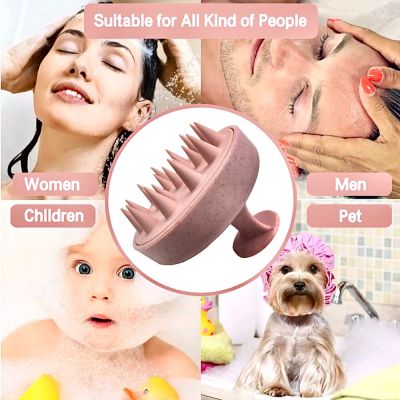 ‘；【。- Wheat Straw Silicone Head Wash Clean Care Hair Root Itching Scalp Massage Comb Shower Brush Bath Spa Anti-Dandruff Shampoo