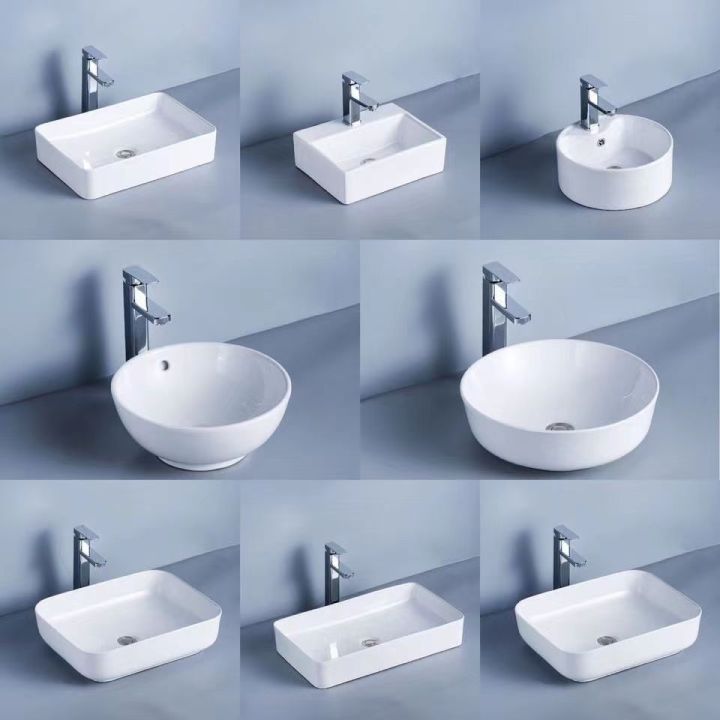 TAIWAN WHITE Lavatory Basin Ceramic Wash Basin Sink European style ...