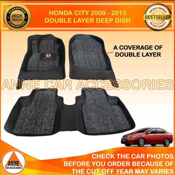 Double Layer 7D Deep Dish Matting for Honda City 2009 2010 2011 2012
