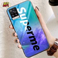 เคสกระจกลายสีน้ำแฟชั่นสำหรับ Realme 8 4G / Realme 8 Pro 4G,เคสโทรศัพท์ TPU นิ่มกันกระแทกกระจกนิรภัย