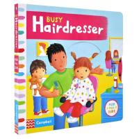 Busy hairdresser busy series mechanism Book hairdresser article cognitive English picture book mechanism paperboard book interesting enlightenment parent child education interactive toy game book English original book