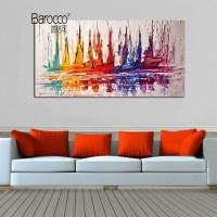 Hand Painted Oil Painting Abstract Color Seascape Painting Modern Pop Home Wall Decoration