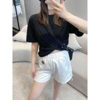 APNZ PA European station 2023 Summer new simple letter printing short-sleeved T-shirt three-dimensional triangle side zipper shorts for women