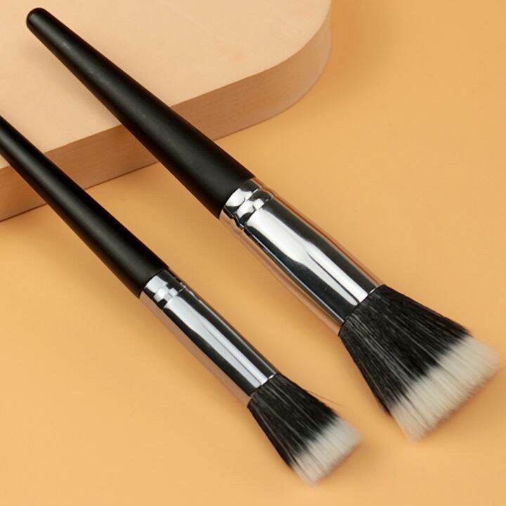 wooden-handle-makeup-brush-double-layer-bionic-nylon-soft-fiber-hair-flat-head-stipple-brush-for-girl-cosmetic-beauty-tool-makeup-brushes-sets