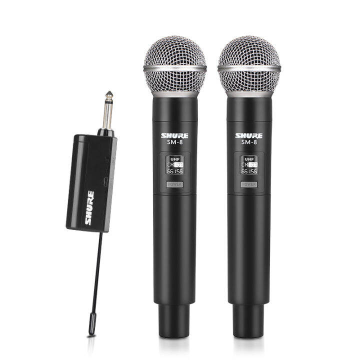 ไมคโครโฟนไร้สาย-shure-sm-8-ไมโครโฟนร้องเพลง-ไร้สายuhf-ไมค์ลอย-ไมค์ลอยแบบพกพา-ชุดรับ-ส่งไมโครโฟนไร้สาย-u-segment-ไมค์คู่แบบมือถือ-wireless-microphone